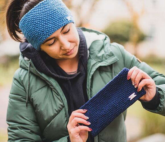 čelenka bjež MERINO jeans blue