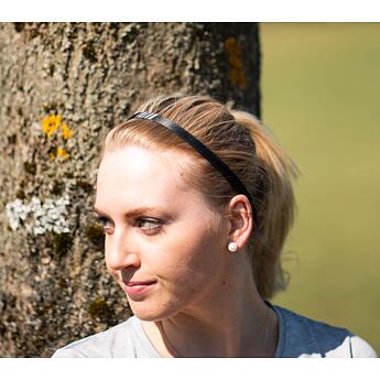 dámská čelenka bjež SINGLE TRACK bw černobílá