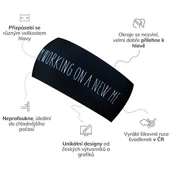 BJEŽ sportovní čelenka bjez active WORK dark s motivačním heslem